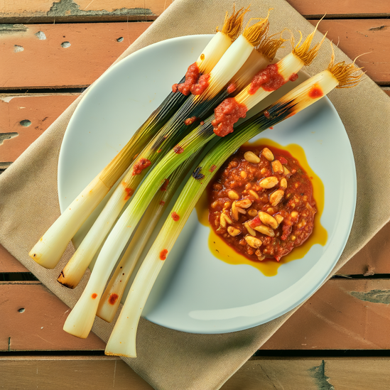 Calçots with Romesco Sauce
